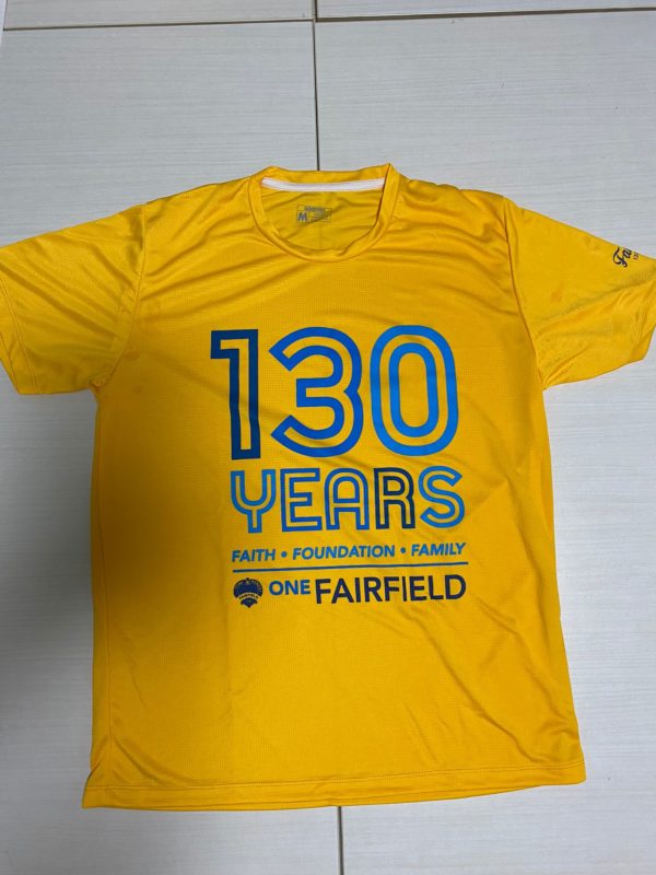 Fairfield 130 years T-shirt in yellow (XS size)